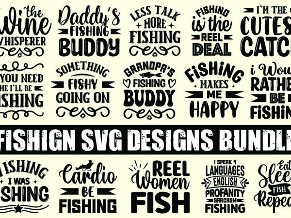 Fishing svg designs bundle