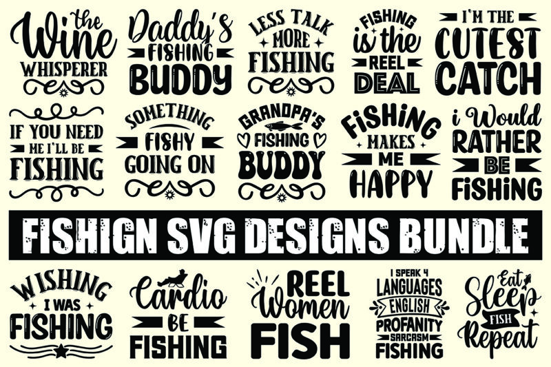 fishing svg designs bundle