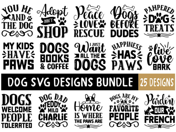 Dog svg designs bundle