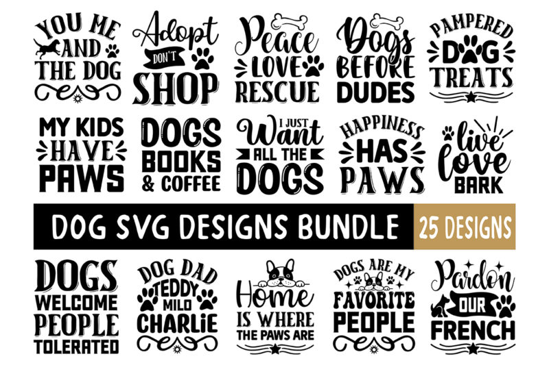 dog svg designs bundle