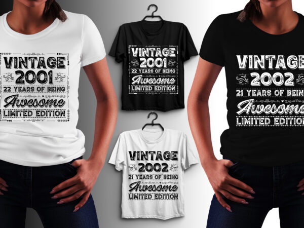 Vintage birthday t-shirt design
