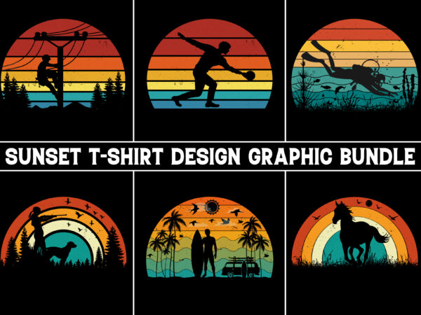 Vintage retro sunset t-shirt graphic