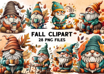 Watercolor fall vintage clipart