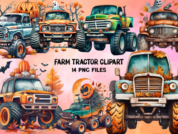 Watercolor farm red tractor clipart t shirt design for sale
