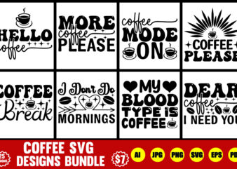 coffee svg designs bundle