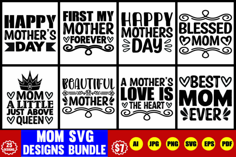 mom svg designs bundle