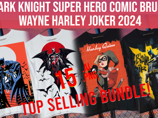 Dark knight super hero comic bruce wayne harley joker 2024 parody fan art bundle notep t shirt vector illustration