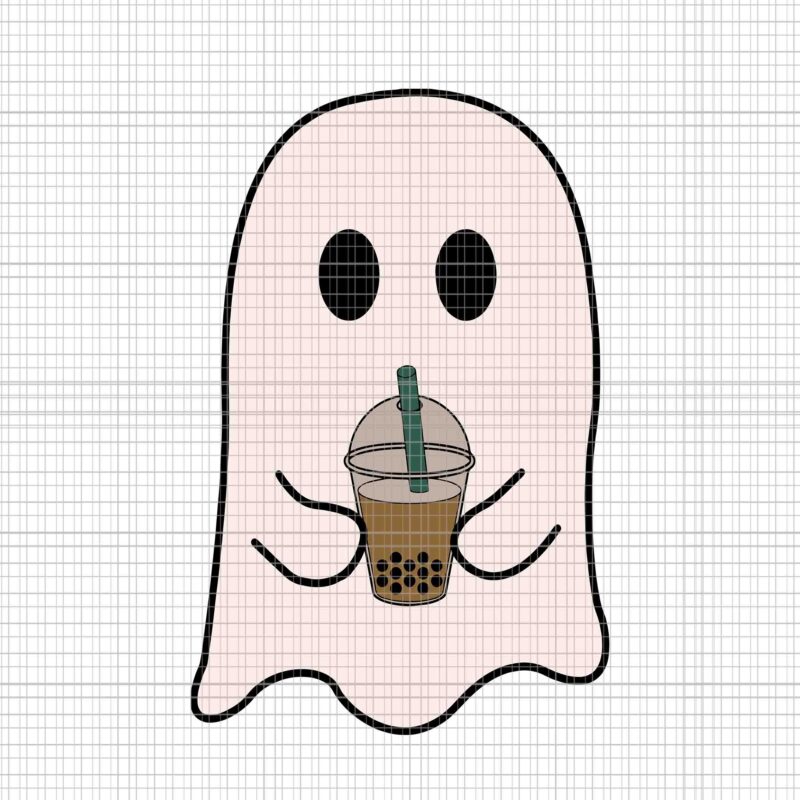 Cute Little Ghost Ice Coffee Halloween Spooky Season Svg, Ghost Ice Coffee Svg, Ghost Halloween Svg, Halloween Svg, Ghost Coffee Svg