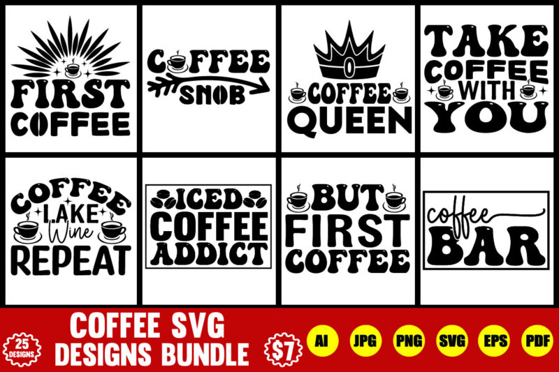 coffee svg designs bundle