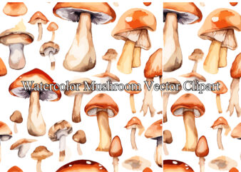 Watercolor Mushroom Vector Clipart