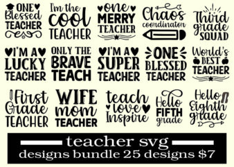 teacher svg designs bundle