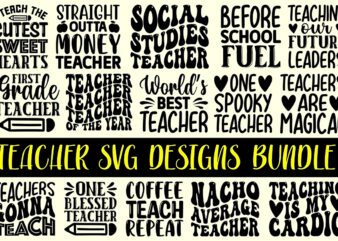 teacher svg designs bundle