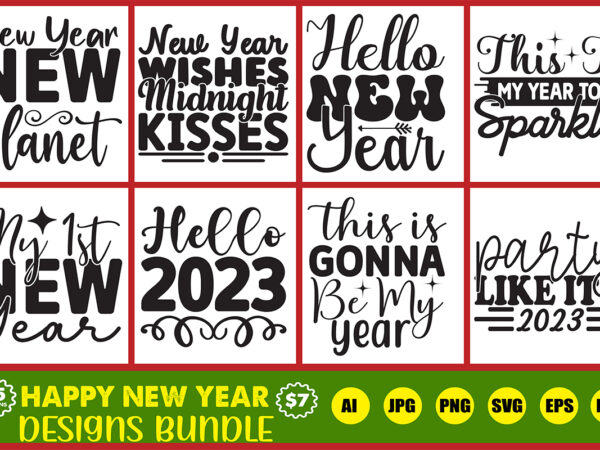 Happy new year designs bundle