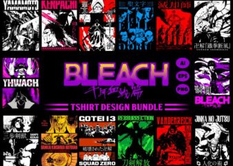 BLEACH thousand year blood war tshirt design bundle illustration