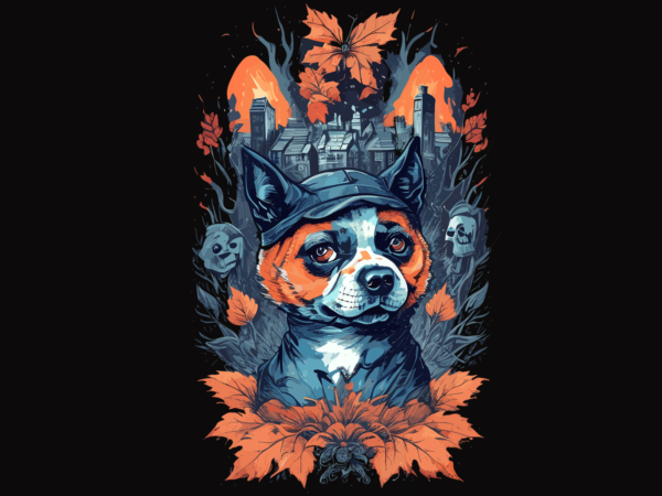 Cute dog hallowen tshirt design