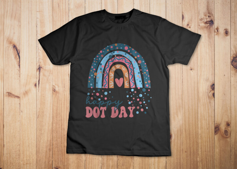 Happy Dot Day Colorful Rainbow Polka Dot Boys Kids Graphic T-Shirt Design