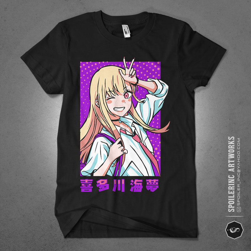 populer anime lover tshirt design bundle illustration part 12