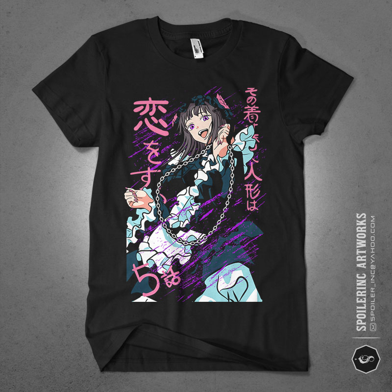 populer anime lover tshirt design bundle illustration part 12