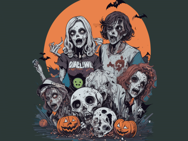 Spooky family halowwen tshirt vector