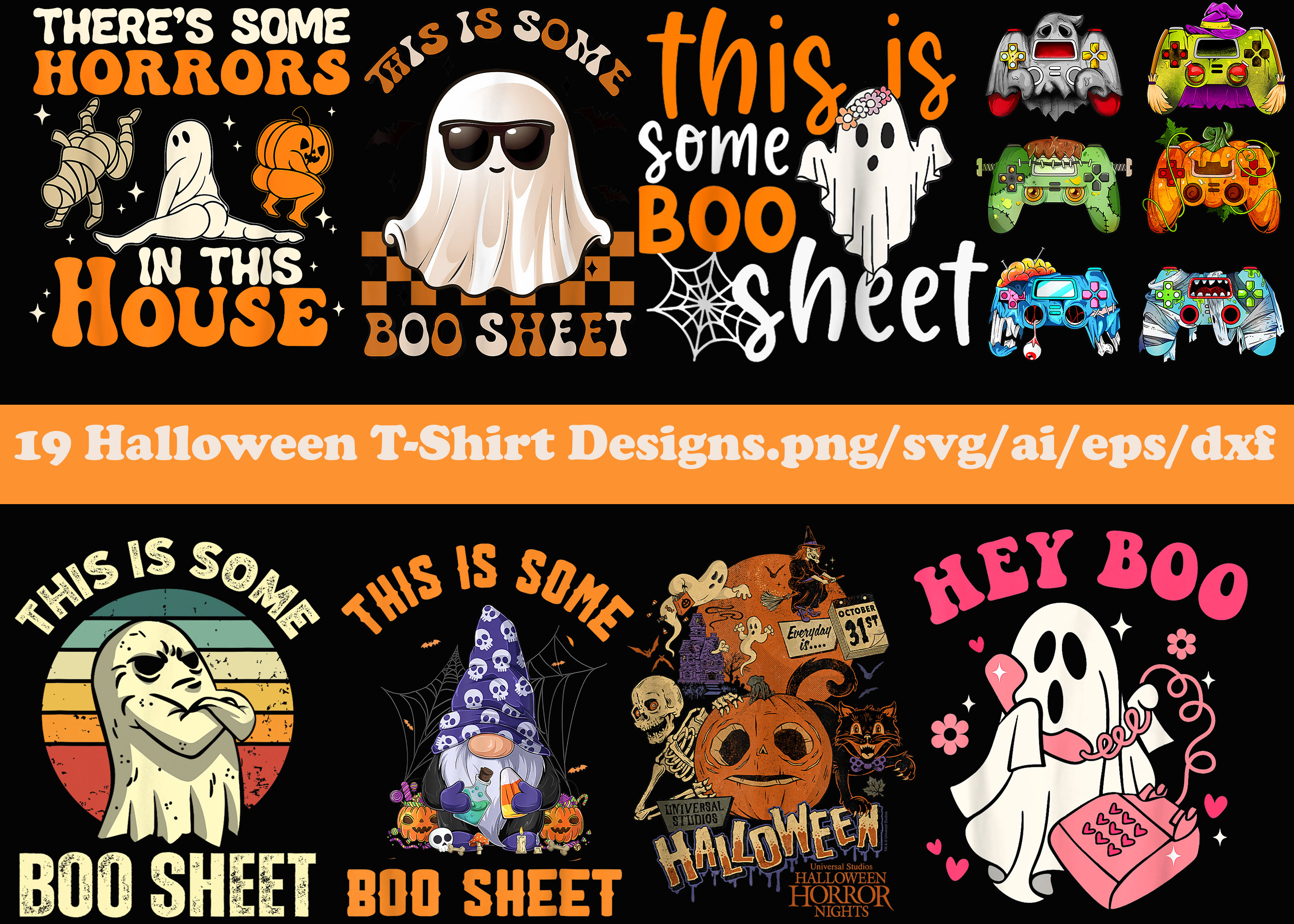 19 halloween t-shirt design bundle,halloween vector t-shirt design, halloween  t-shirt design mega bundle, spooky saurus rex t-shirt design, spooky saurus  rex design bundle, halloween t-shirt design, happy halloween t-shirt  design, halloween halloween