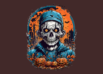 Spooky Halloween Skull Graphic
