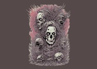 Spooky Halloween Skull Tshirt Graphic