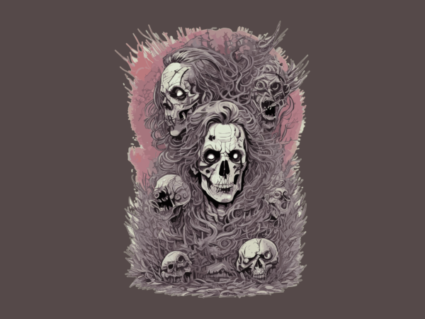 Spooky halloween skull tshirt graphic
