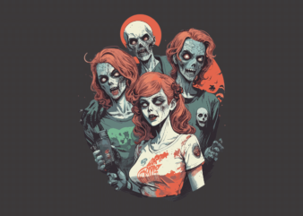 Spooky Halloween Zombies Tshirt Graphics