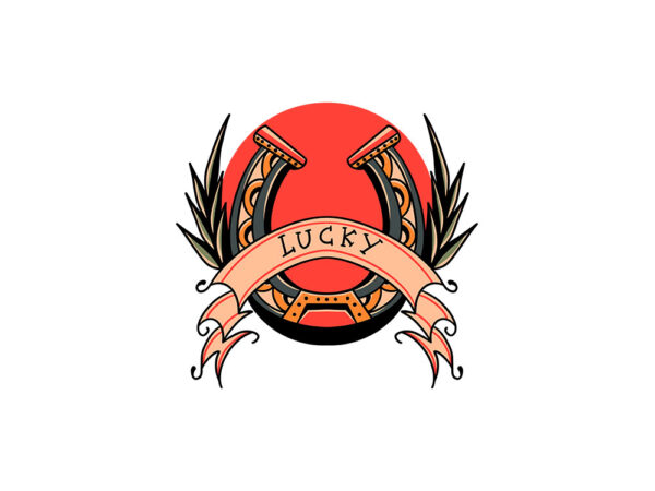 Lucky horseshoe t shirt vector graphic