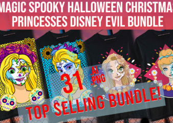 magic spooky halloween christmas princess magic kingdom kids children evil bundle print on demand