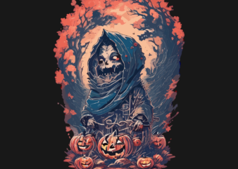 Spooky Halloween Witcher Tshirt Design