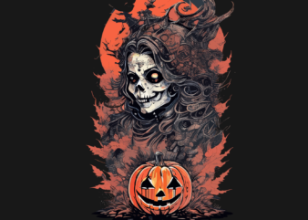 Spooky Halooween Witch Tshirt Design