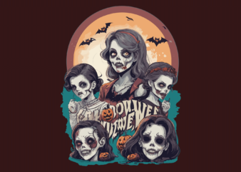 Spooky Halloween Family Tshirt Vector