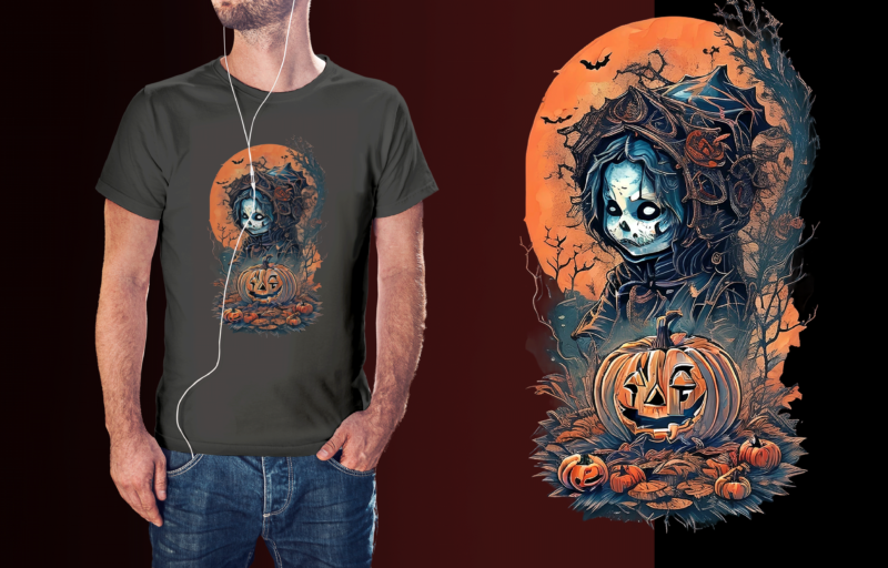 Spooky Hallowen Tshirt Design
