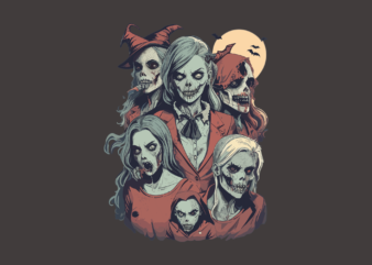 Spooky Zombies Halloween Tshirt Vector
