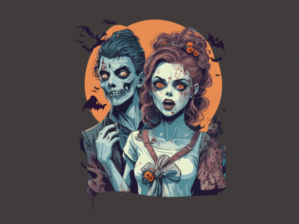 Spooky zombies hallowen tshirt graphic