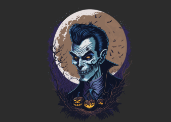 Spooky Vampire Witch Tshirt Design