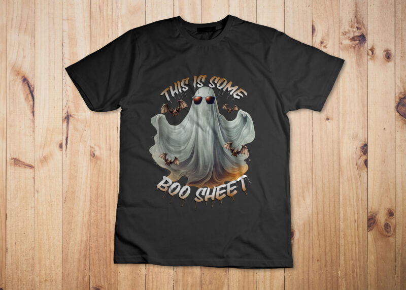 Funny Halloween This is Some Boo Sheet Costume Men Women T-Shirt Design