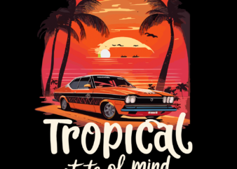 Tropical State Of Mind Summer Tshirt Design