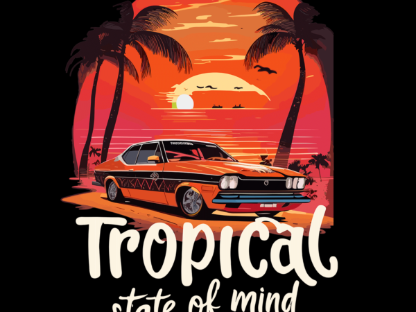 Tropical state of mind summer tshirt design