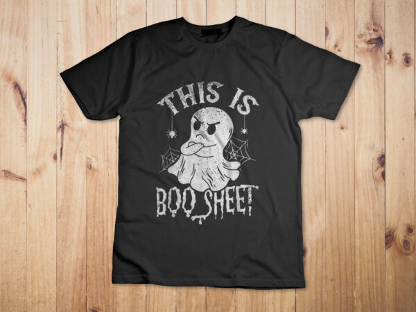 This is boo sheet spider decor ghost spooky halloween t-shirt design
