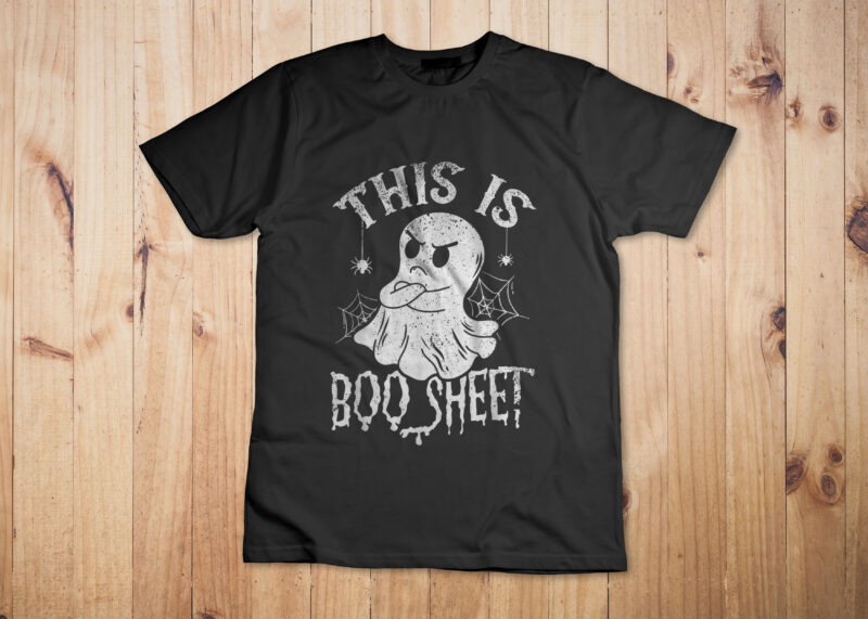 This Is Boo Sheet Spider Decor Ghost Spooky Halloween T-Shirt Design