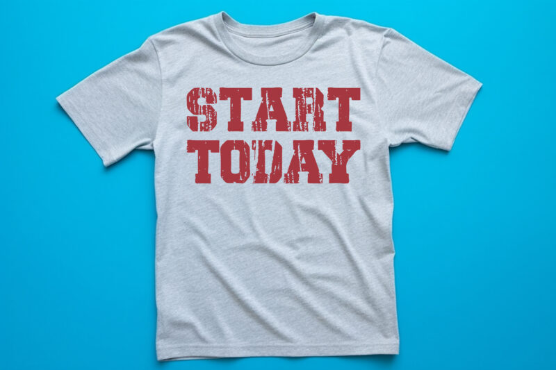 start to day lettering t shirt design