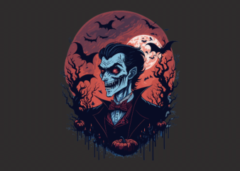 Spooky Vampire Witch halloween tshirt design
