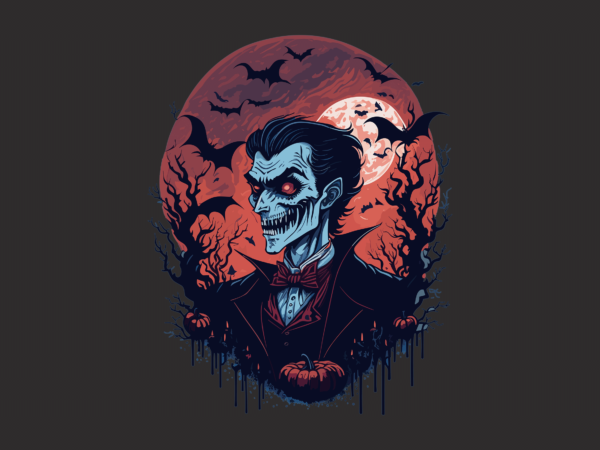 Spooky vampire witch halloween tshirt design