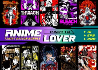 populer anime lover tshirt design bundle illustration part 13