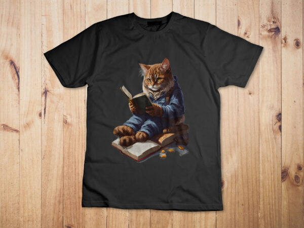 Funny cats reading a book graphic cat kitten lovers t-shirt design Funny cats reading a book graphic cat kitten lovers t-shirt design