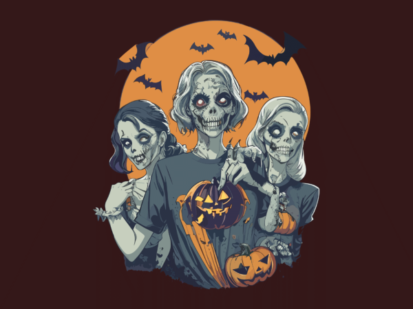 Spooky zombies halooween tshirt vector