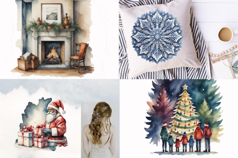 Christmas Watercolor Sublimation