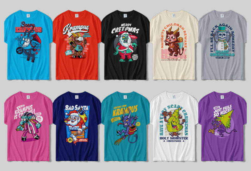 t-shirt vector Christmas Horror Cartoon Character